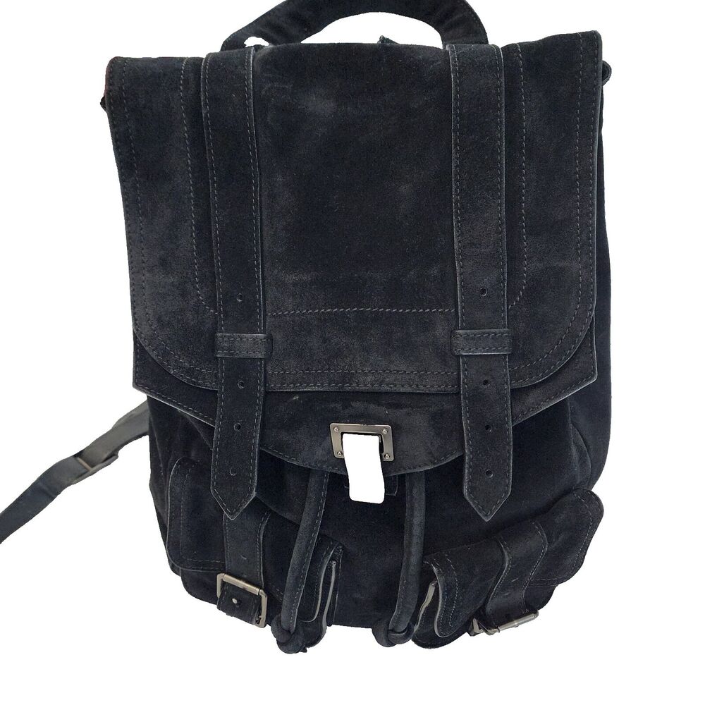 Proenza Schouler Black Suede Backpack Purse PS1 Large Made in Italy - Picture 2 of 16